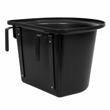 Transportkrippe 12 Liter, Futtertrog zum Einhängen, Turnier-Futterkrippe ohne Tragegriff, schwarz