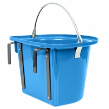 Transportkrippe 12 Liter, Futtertrog zum Einhängen, Turnier-Futterkrippe mit Tragegriff, blau