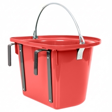 Transportkrippe 12 Liter, Futtertrog zum Einhängen, Turnier-Futterkrippe mit Tragegriff, rot