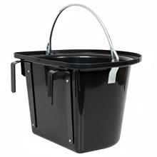 Transportkrippe 12 Liter, Futtertrog zum Einhängen, Turnier-Futterkrippe mit Tragegriff, schwarz