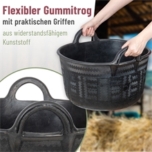 Flexibler Gummitrog mit Griffen - Futtertrog, Futterschale, 32 Liter