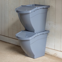 Futterbox 60L stapelbar mit Deckel, Futtertonne, Aufbewahrungsbox für Tierfutter