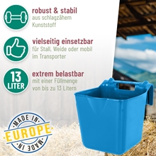 Futtertrog "HangOn" zum Einhängen, Trog mit Haltegriff, royalblau, 13 Liter
