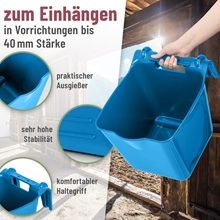 Futtertrog "HangOn" zum Einhängen, Trog mit Haltegriff, royalblau, 13 Liter