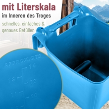 Futtertrog "HangOn" zum Einhängen, Trog mit Haltegriff, royalblau, 13 Liter