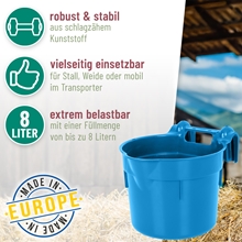 Futtertrog "HangOn" zum Einhängen, Trog mit Haltegriff, royalblau, 8 Liter