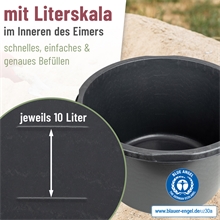 Bau- und Stalleimer, Mörtelkübel, 40 l, schwarz