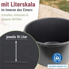 Bau- und Stalleimer, Mörtelkübel, 65 l, schwarz