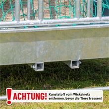 VOSS.farming Viereckraufe „CLASSIC“ Spar-Set, Sicherheitsfressgitter + Futtersparnetz + Rahmen