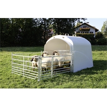 KERBL Großraumhütte für Schafe mit Anschluss-Set für Steckfixhorden