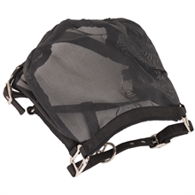 Halfter mit integrierter Fliegenmaske, Combi - doppelt verstellbar, Fleece unterlegt, schwarz