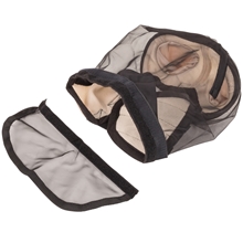 B-Ware: Fliegenmaske mit Nüstern- und Ohrenschutz, abnehmbarer Nasenschutz - beige, Vollblut