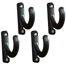 Growi® flexibler Haken 4er-Set, weich und biegsam, schwarz, mit Schrauben
