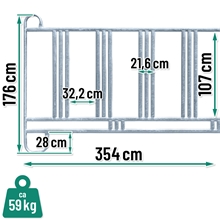 VOSS.farming Weidepanel mit Sicherheitsfressgitter 3,60m Länge, 1,70m Höhe, Fressgitter-Panel