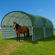 VOSS.farming Weidezelt 7,20 x 3,60m, Weideunterstand XXL mit Rundbogen, Komplettset