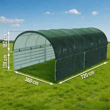 VOSS.farming Weidezelt 7,20 x 3,60m, Weideunterstand XXL mit Rundbogen, Komplettset