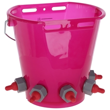 Lammeimer mit 5 Saugern, 8 Liter, Tränkeeimer rosa