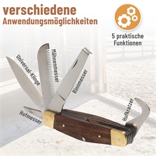 Reitermesser mit Holzgriff - Taschenmesser mit verschiedenen Klingen für den Stallalltag
