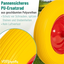 Pannensicheres Schubkarren-Ersatzrad, inkl. Achse