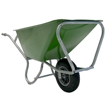 Growi® Compactkarre - 170 Liter, 1-rädrig, Schubkarre, feuerverzinktes Untergestell, grün