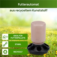 Futterspender aus recyceltem Kunststoff für Geflügel & Vögel, 1kg