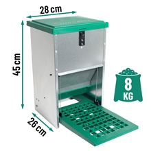 FEED-O-MATIC Geflügelfutterautomat mit Trittplatte, verzinkt, 8kg