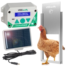 SET VOSS.farming "ChickenFriend“ automatische Hühnerklappe + Tür 220x330mm + Solar Akku Set