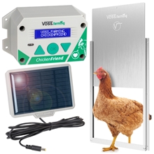 SET VOSS.farming "ChickenFriend“ automatische Hühnerklappe + Tür 300x400mm + Solar Akku Set