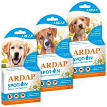 ARDAP® Spot-On Zecken- und Flohschutz für Hunde - 3 Tuben