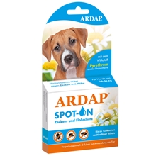 ARDAP® Spot-On Zecken- und Flohschutz für mittelgroße Hunde von 10-25kg - 3 Tuben je 2,5ml