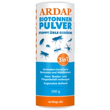 ARDAP® Biotonnenpulver 500g - zum Schutz vor Maden & gegen Gerüche, Citrusduft, biologisch abbaubar