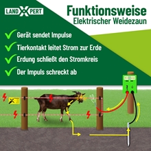 LandXpert Weidezaungerät EasyFarm D30 für Weidetiere, Duo Weidezaungerät 12V-230V, 3 Joule