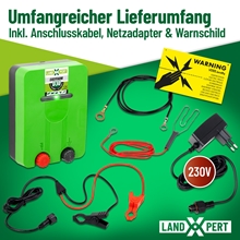LandXpert Weidezaungerät EasyFarm D30 für Weidetiere, Duo Weidezaungerät 12V-230V, 3 Joule