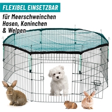 B-Ware: VOSS.pet Freilaufgehege, Kleintiergehege für Kaninchen, Hasen, 8x 57x60cm