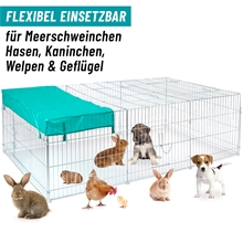 VOSS.pet Welpenauslauf, Freilaufgehege XL für Kaninchen, Hasen, 216x112x66cm