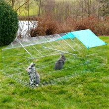 Welpenauslauf, Freilaufgehege für Kaninchen, Nager, Hühner 180 x 90 x 75cm - mit Sonnenschutz