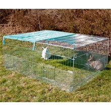 Jungtier-Freilaufgehege 144 x 112 x 60cm, Freigehege für Kleintiere mit Sonnenschutz
