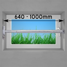 Fenstersicherung, 1 Fach, verzinkt, 640-1000mm