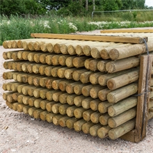 119x VOSS.farming Holzpfähle rund, Zaunpfahl Holz, Kesseldruckimprägniert Klasse 4, 150cm x 60mm