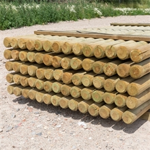 70x VOSS.farming Holzpfähle rund, Zaunpfahl Holz, Kesseldruckimprägniert Klasse 4, 200cm x 80mm