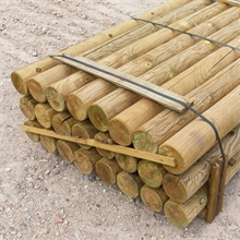 24x VOSS.farming Holzpfähle rund, Zaunpfahl Holz, Kesseldruckimprägniert Klasse 4, 200cm x 140mm