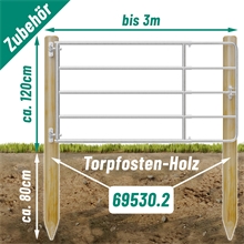 VOSS.farming Weidetor Weidezauntor verzinkt, verstellbar 105 - 170 cm, 110 cm hoch