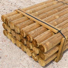 24x VOSS.farming Holzpfähle rund, Zaunpfahl Holz, Kesseldruckimprägniert Klasse 4, 250cm x 140mm