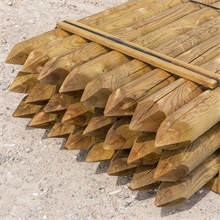 24x VOSS.farming Holzpfähle rund, Zaunpfahl Holz, Kesseldruckimprägniert Klasse 4, 250cm x 140mm