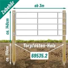 VOSS.farming Weidetor Weidezauntor, verzinkt, verstellbar 305 - 400 cm, 110 cm hoch