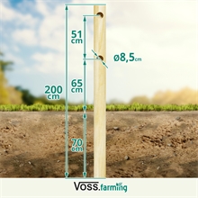 VOSS.farming Pferdezaun Holzpfosten - Arizona Anfangs- Endpfosten 200cm x 140mm