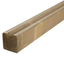 U-Pfosten 220x7x7cm 23mm, Holzpfosten aus Kiefer, Zaunpfosten, kesseldruckimprägniert