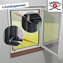 B-Ware: SAMUFLY Fliegengitter mit Alurahmen, Fenster-Insektenschutzgitter, 100x120cm, anthrazit