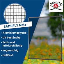 B-Ware: SAMUFLY Fliegengitter mit Alurahmen, Fenster-Insektenschutzgitter, 120x140cm, anthrazit