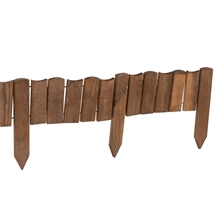 Beeteinfassung Holz 110 x 15cm, Rollborder, Steckzaun, Beetumrandung, braun